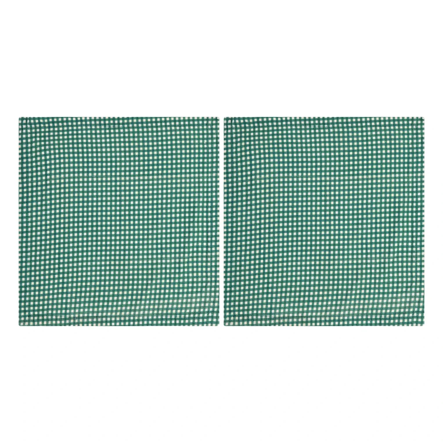 Anna + Nina - Vichy Organic Cotton Towels - Set of 2 | Green