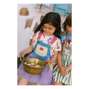 Favorite People - Colorblock Mozzarella Overalls | Purple