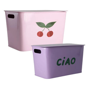 Rice - Wall-Mounted Storage Bins - Set of 2 | Pink