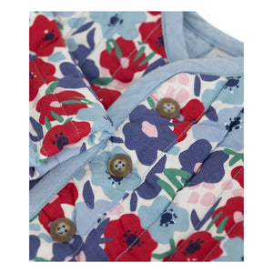 Petit Bateau - Organic Cotton Fleurie Quilted Jacket | Blue