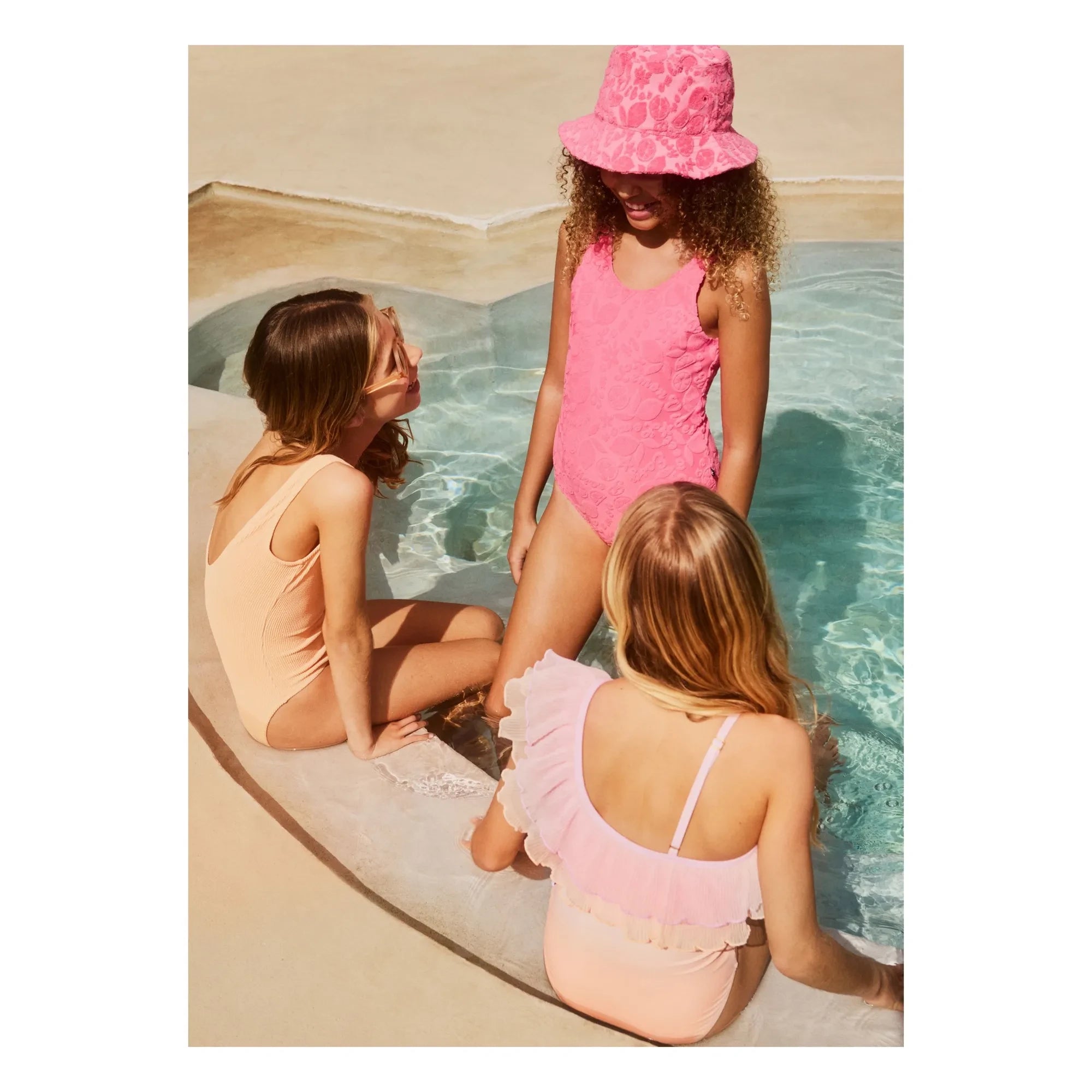 Molo - Nilla Asymmetric Ruffled Swimsuit Made from Recycled Fibers | Light Pink