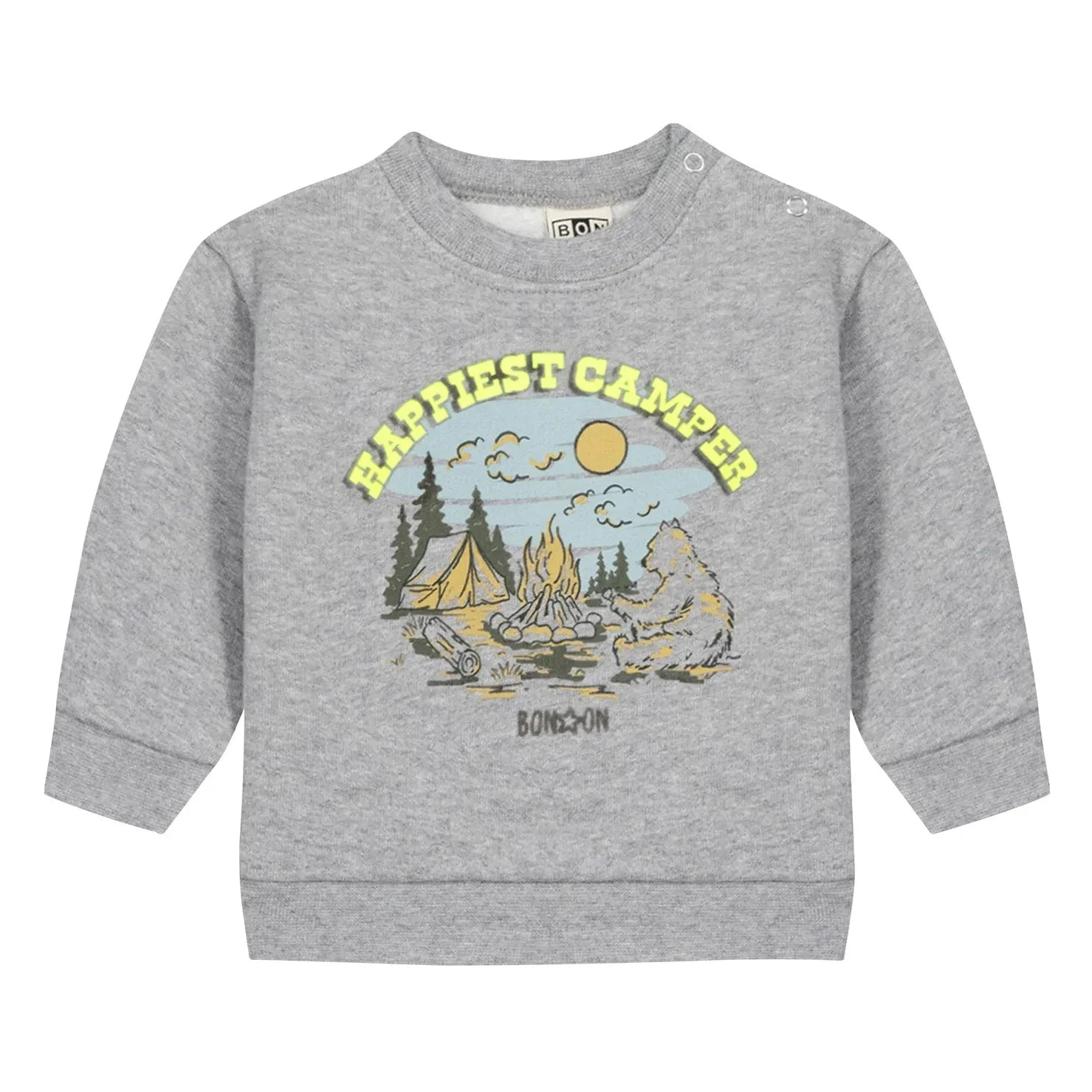 Bonton - Smily Happi Sweatshirt | Heather Grey