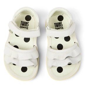 Camper - Bicho Baby Ruffle Sandals | White