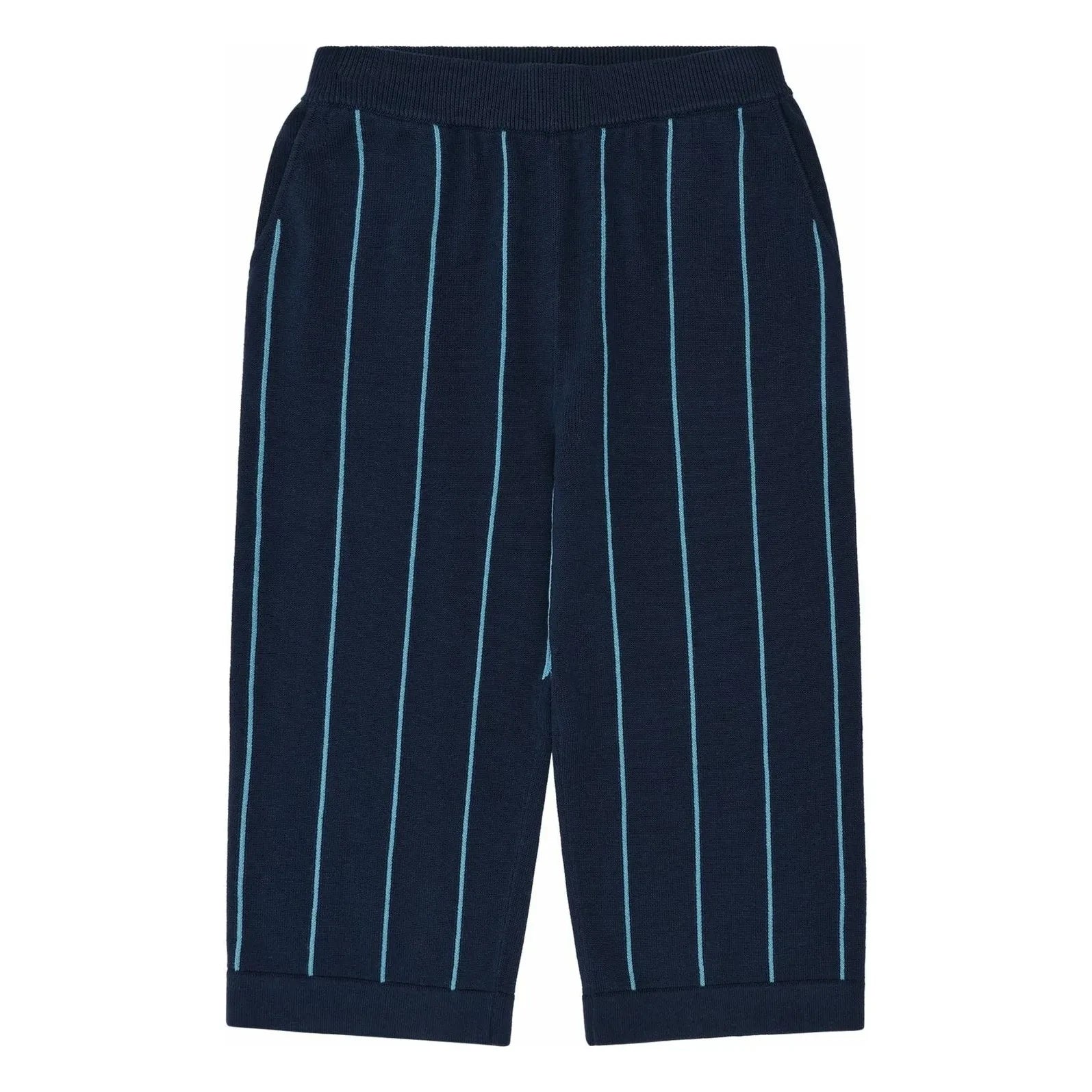 FUB - Striped Pants Extra Thin Knit Organic Cotton | Navy Blue