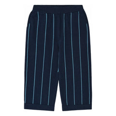 FUB - Striped Pants Extra Thin Knit Organic Cotton | Navy Blue