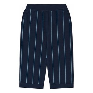 FUB - Striped Pants Extra Thin Knit Organic Cotton | Navy Blue