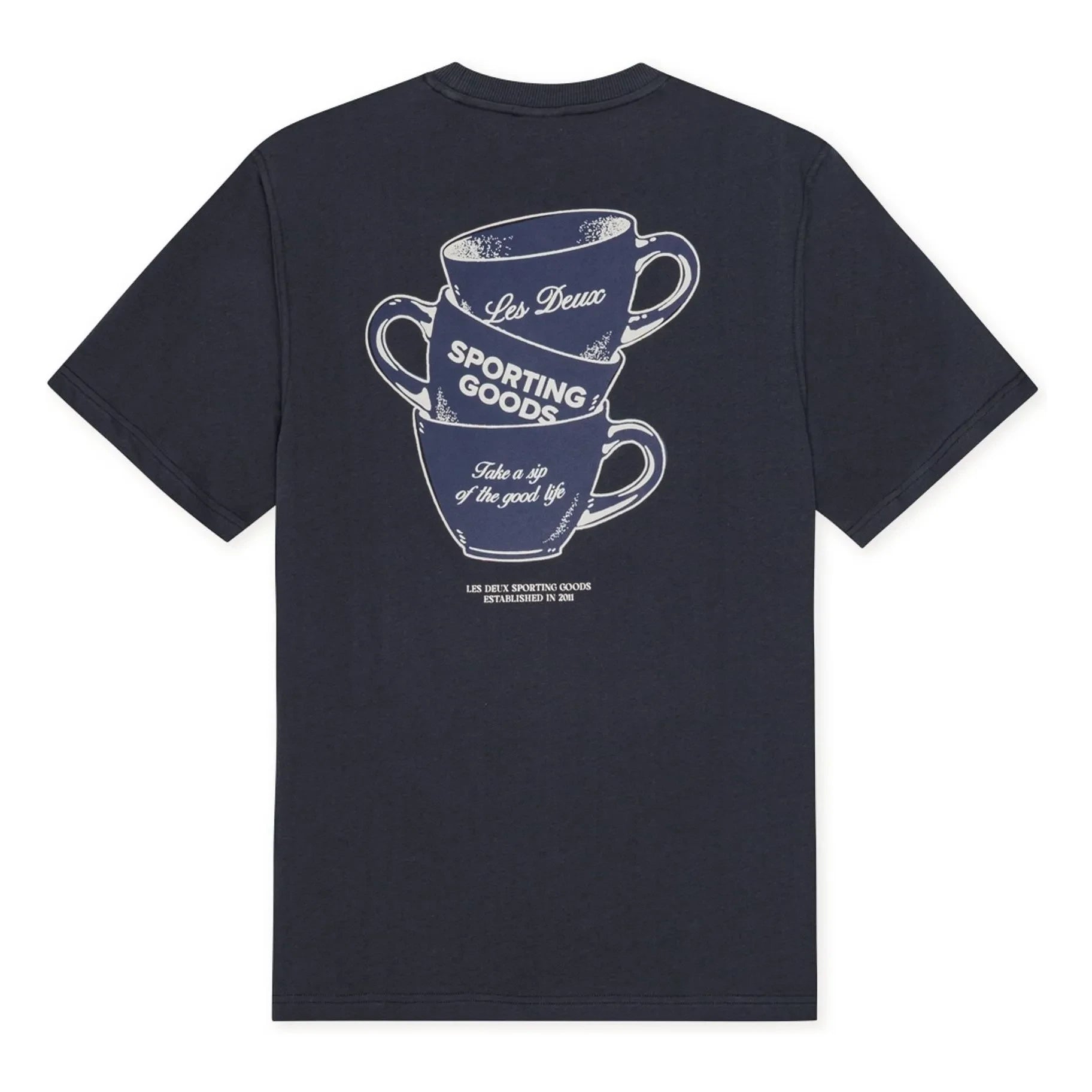 Les Deux - Ben Artist Cotton T-Shirt | Navy Blue