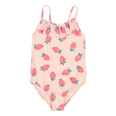 Búho - Strawberry Embossed Swimsuit | Pale Pink
