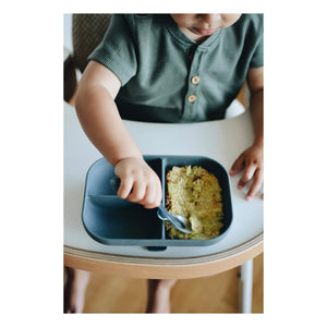 Béaba - Compartmentalized Silicone Plate | Charcoal Gray