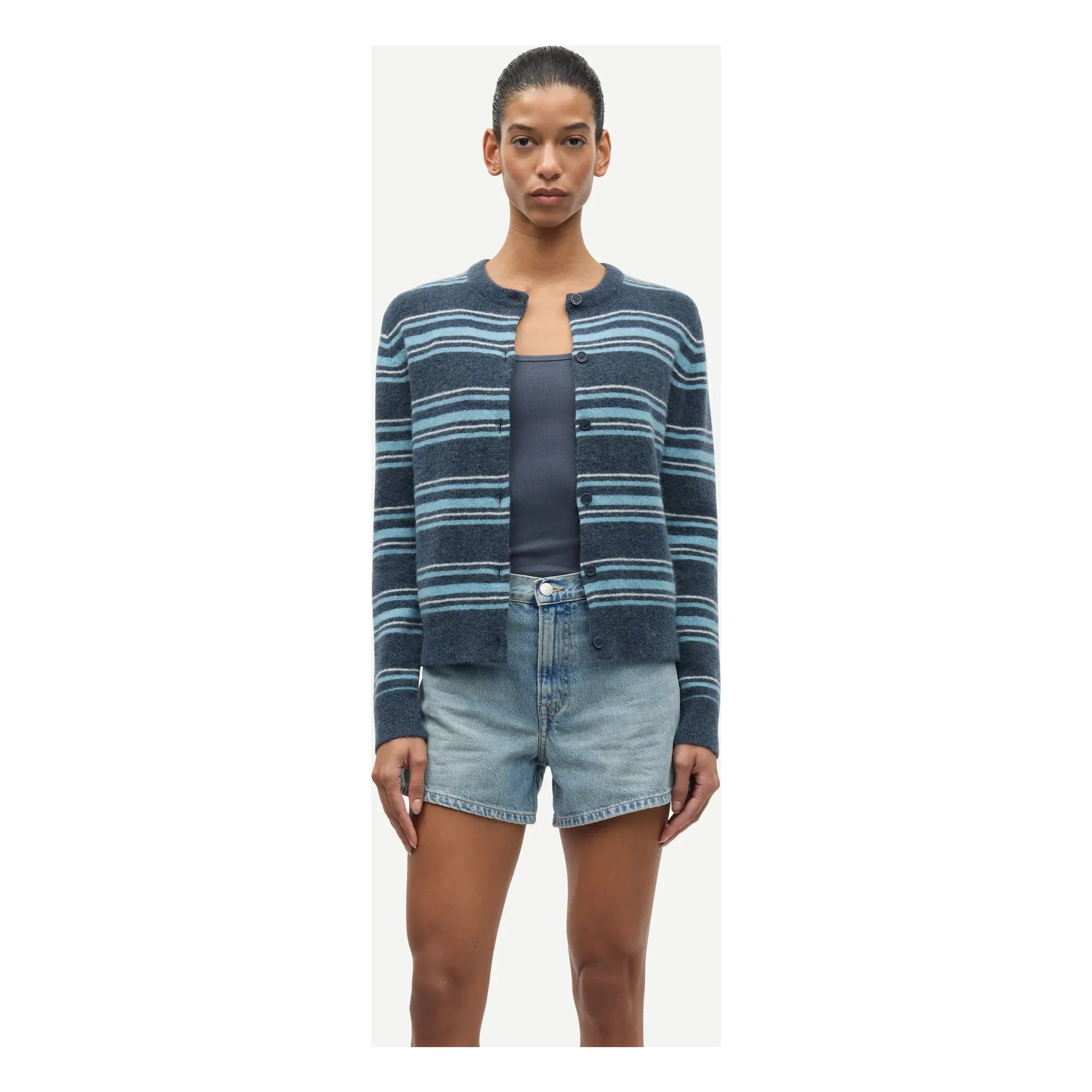 Samsoe Samsoe - Nor Laine Striped Cardigan | Blue