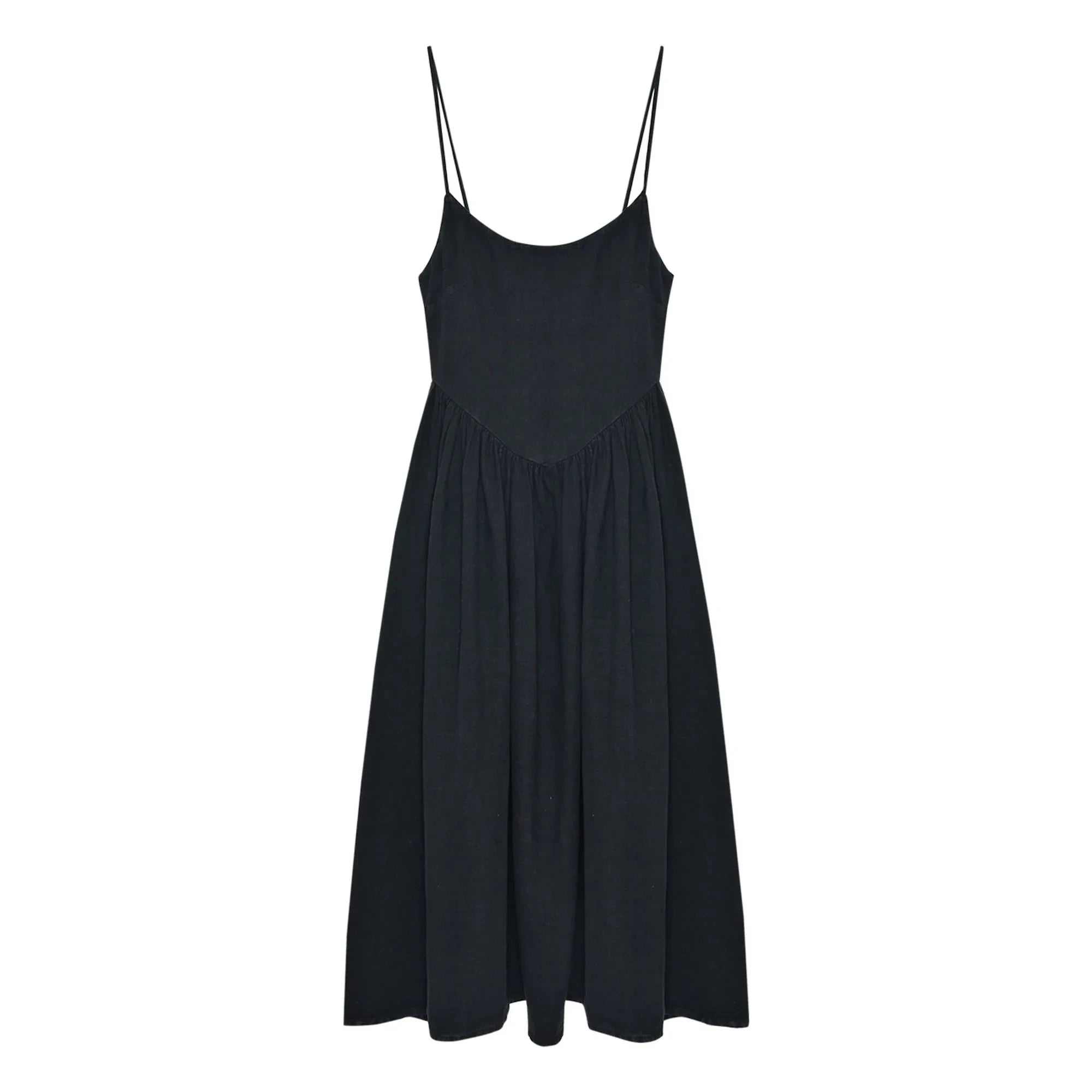 the new society - Lippia Cotton and Linen Dress | Black