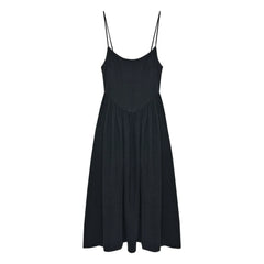 the new society - Lippia Cotton and Linen Dress | Black