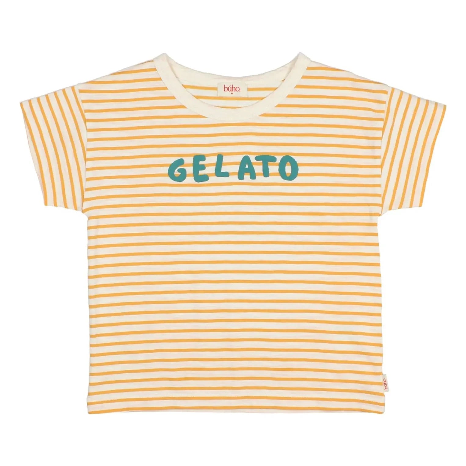 Búho - Striped Gelato Organic Cotton T-Shirt | Yellow