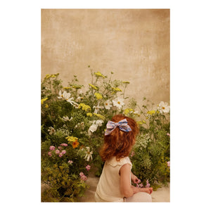 Louise Misha - Gilla Floral Pattern Organic Cotton Bow Hair Clip | Pink