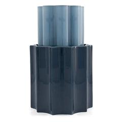 The Socialite Family - Duetto Vase in Glass and Ceramic | Blue