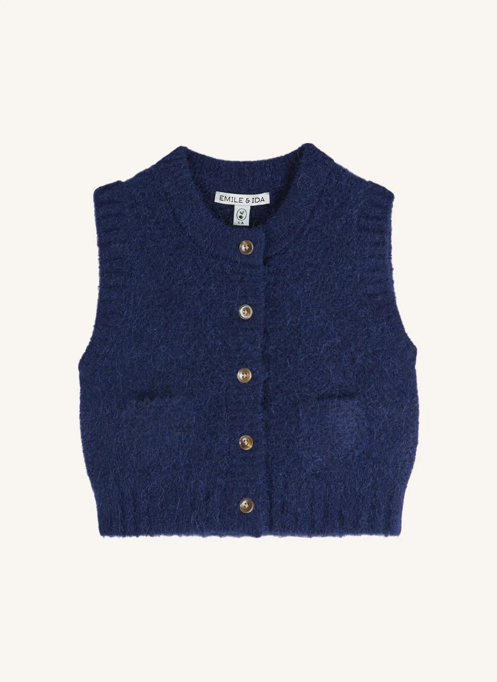 Emile et Ida - Sleeveless Alpaca Vest | Dark Blue
