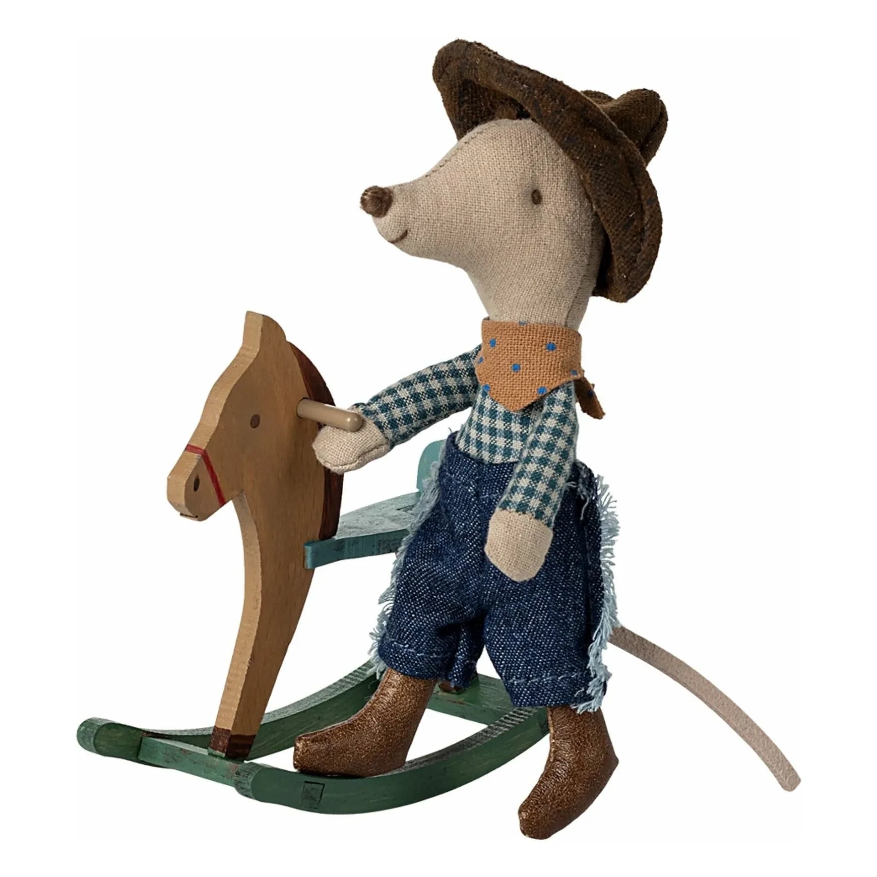 Maileg - Little Brother Mouse Cowboy and Horse