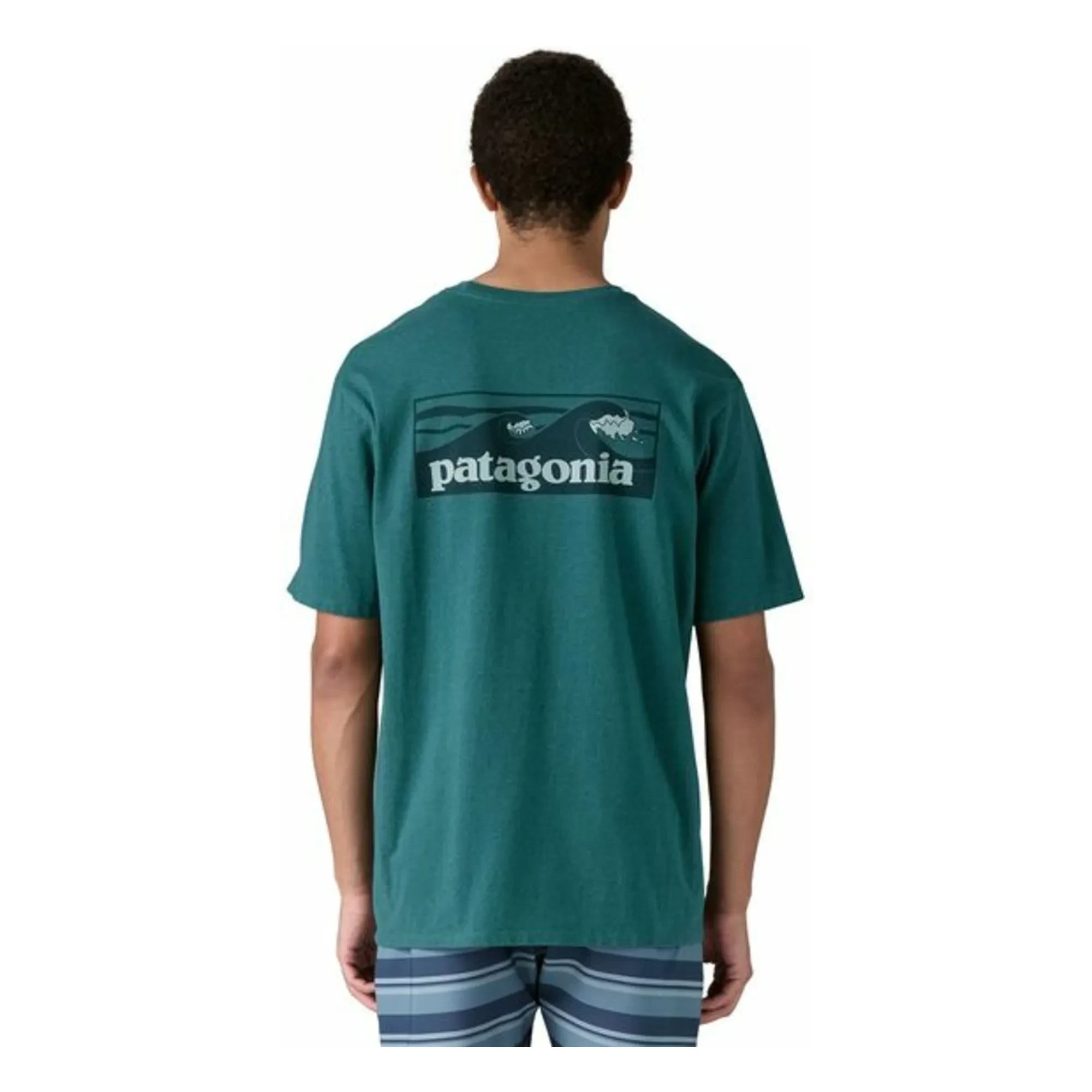 Patagonia - Boardshort Logo Responsibly Geri dönüştürülmüş lifler T-shirt | Turquoise Blue