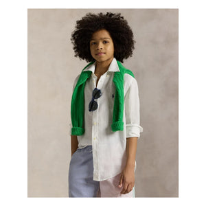 Ralph Lauren - Linen Sport Logo Gömlek | Beyaz