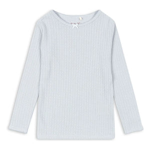 Konges Sløjd - Minnie Pointelle Organic Cotton T-Shirt | Light Blue