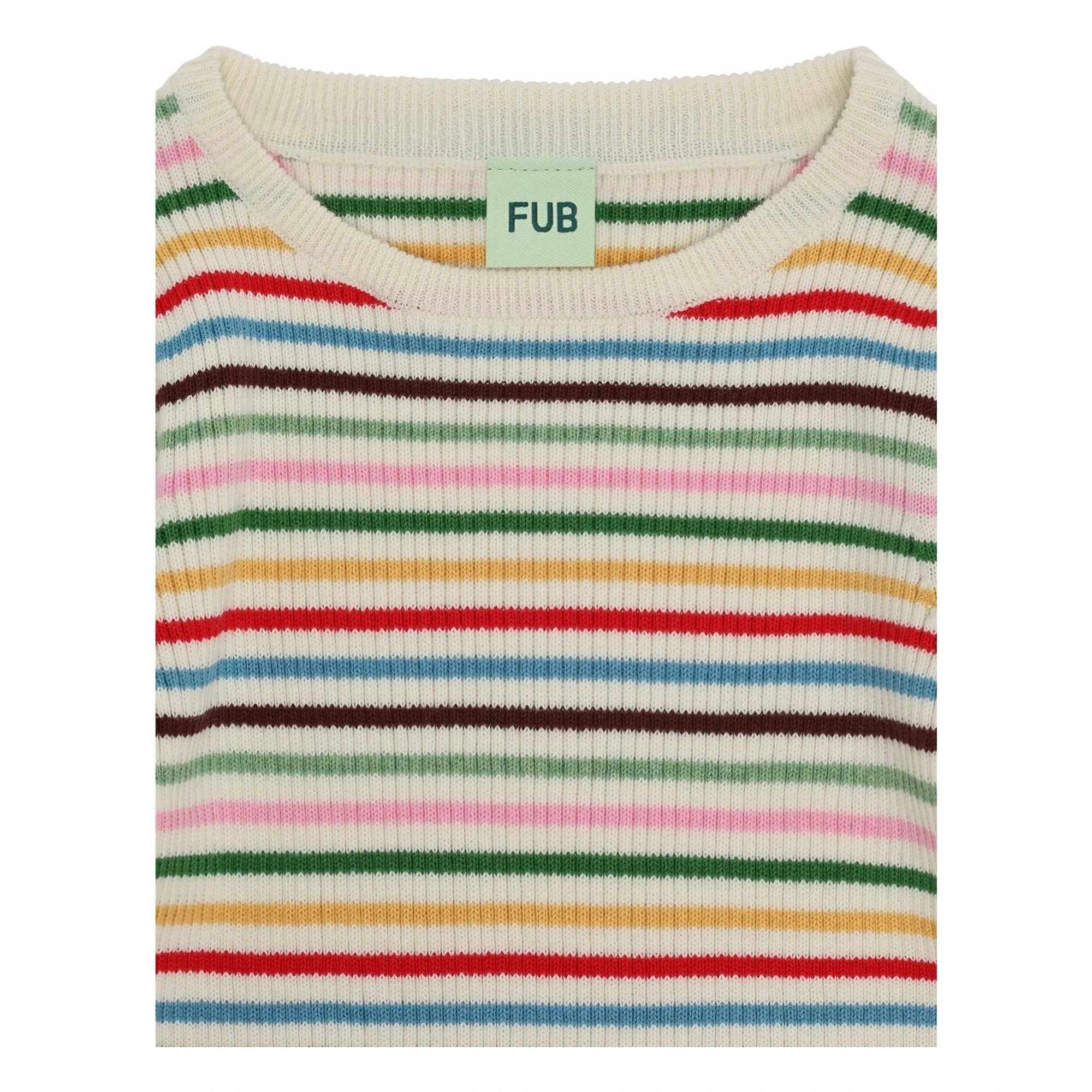 FUB - Organic Cotton Fine Knit Ribbed Sweater | Red
