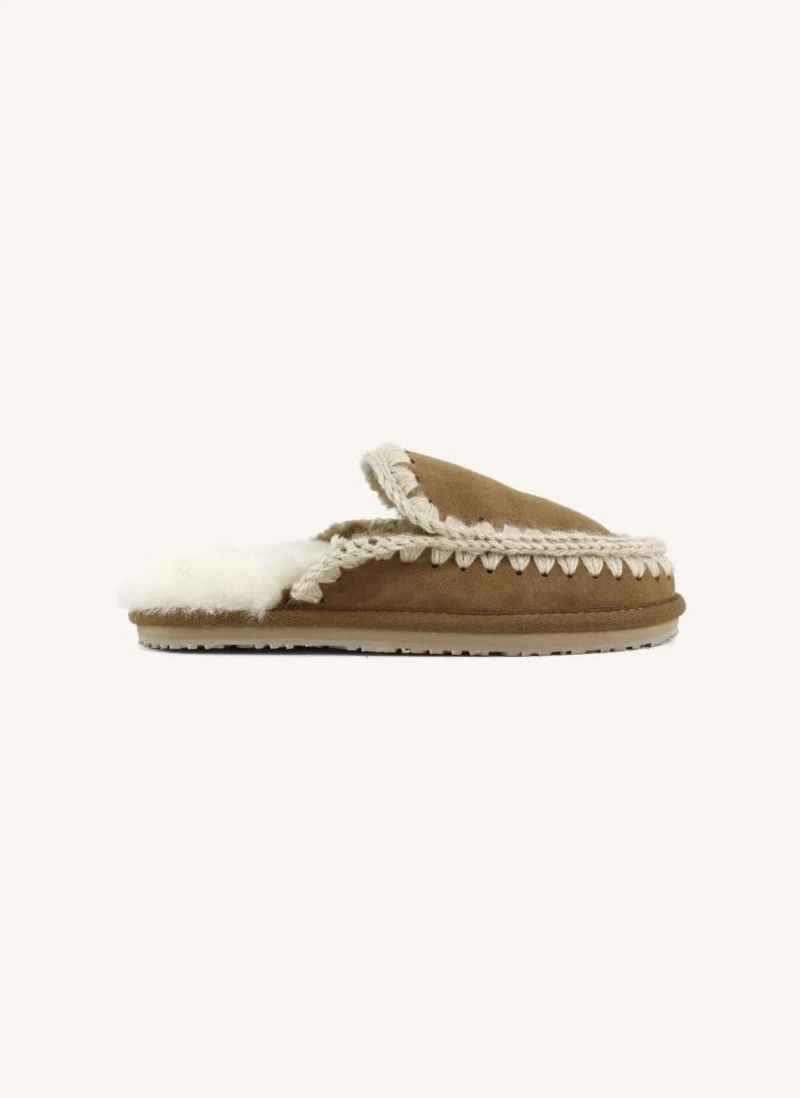 Mou - Eskimo Stitch Slippers | Cognac