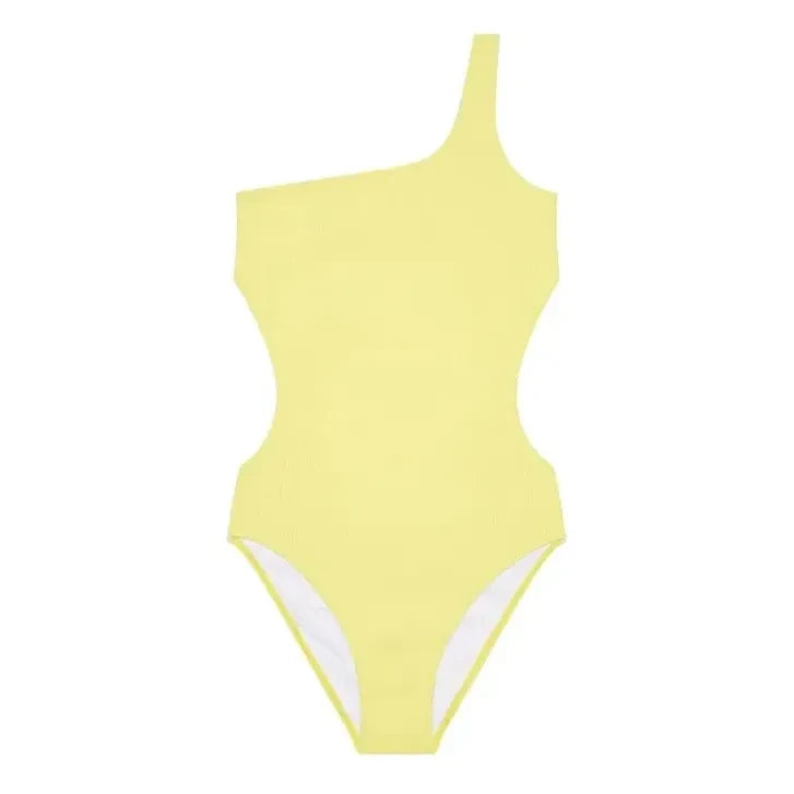 Finger in the nose - Sia Asymmetric Swimsuit | Lemon Yellow