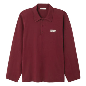 American Vintage - Bol Polo Collar T-Shirt | Burgundy
