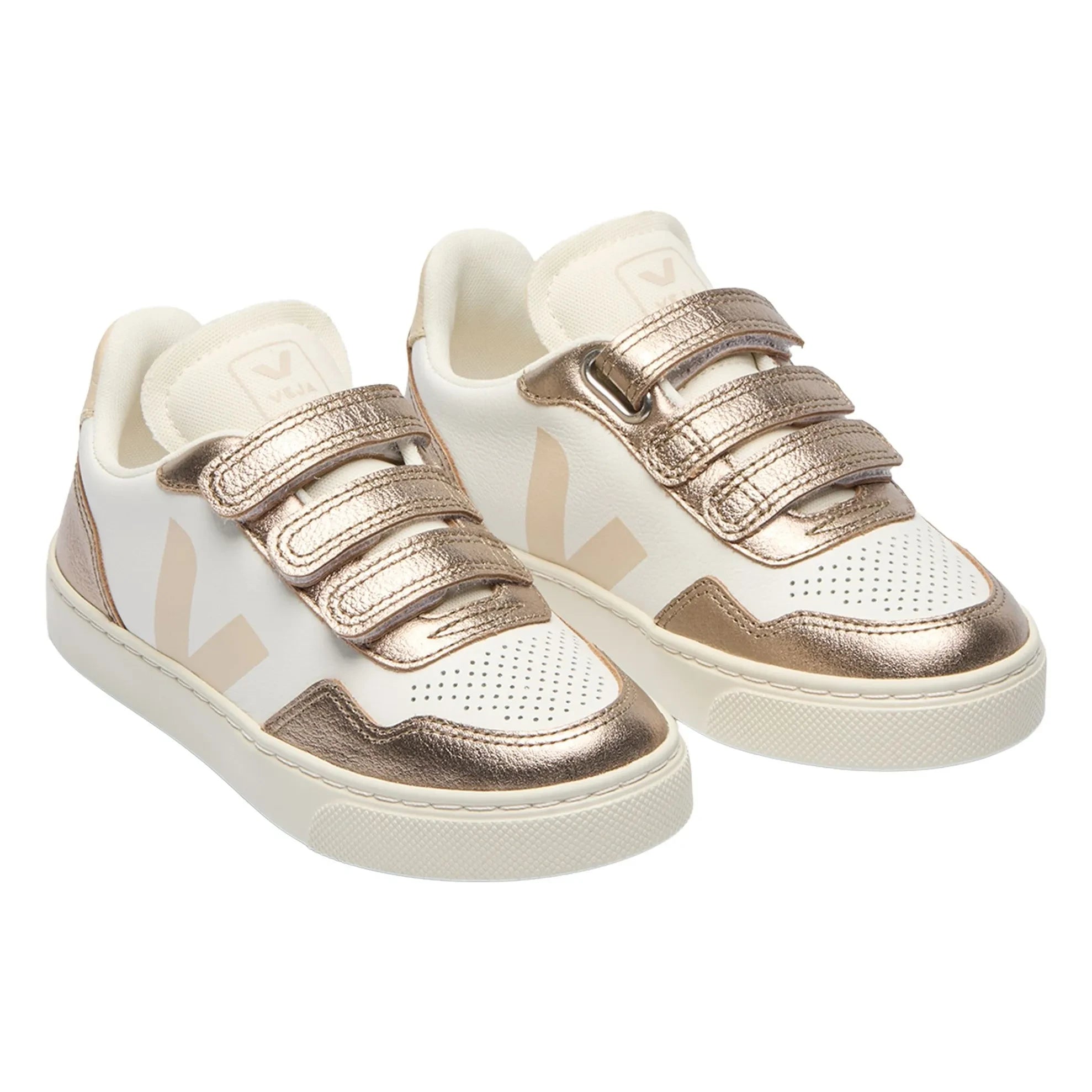 Veja - V-90 Leather Scratch-Resistant Sneakers | Bronze