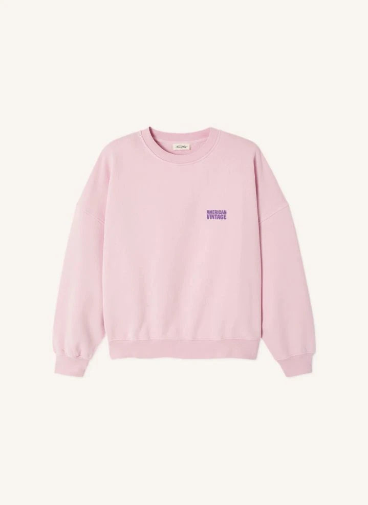 American Vintage - Plizzy Cotton Sweatshirt | Light Pink
