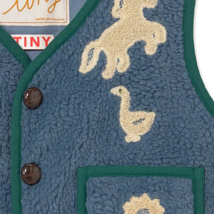 Tinycottons - Oies Sherpa Style Sleeveless Jacket | Blue