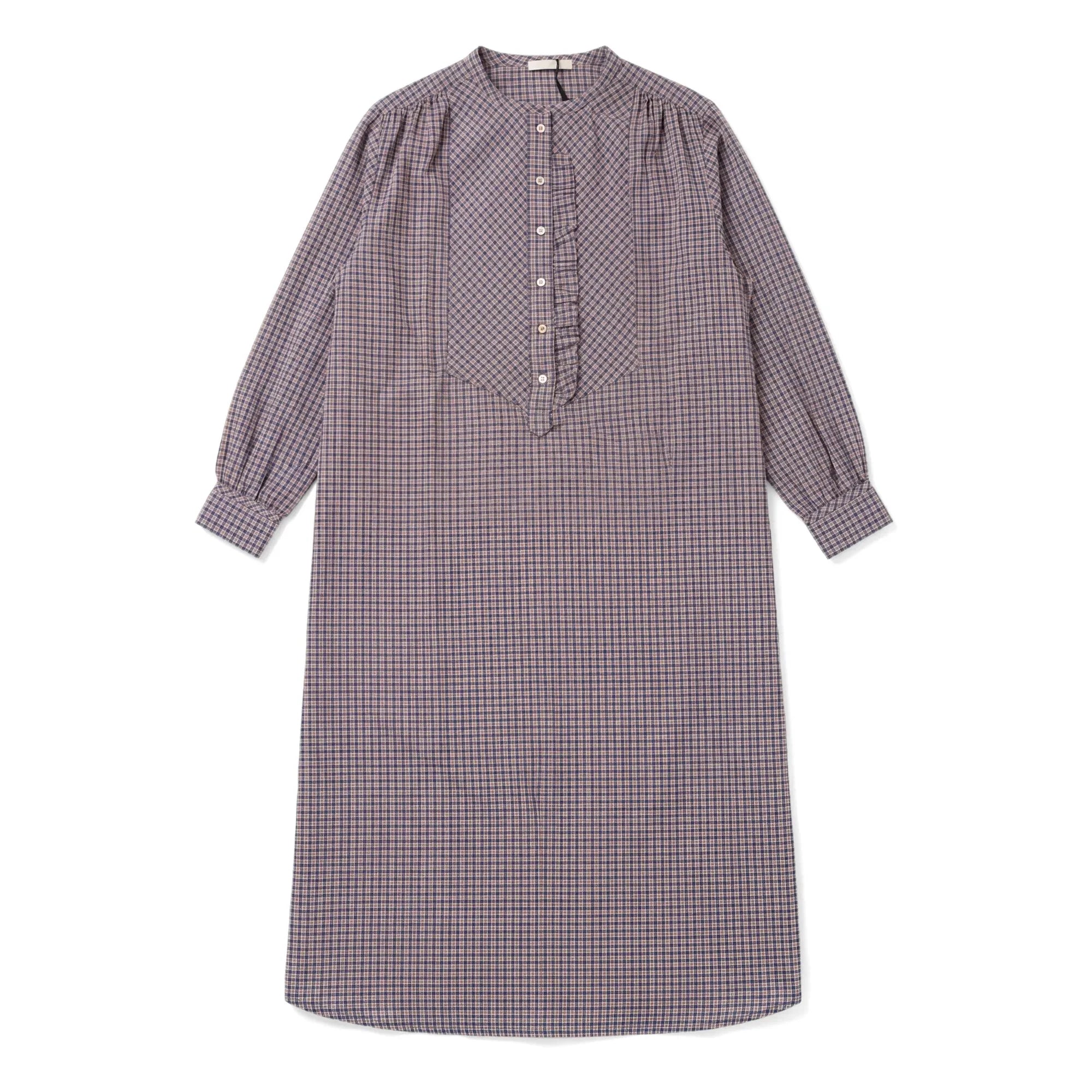 Hod - Sally Cotton Checkered Dress | Purple