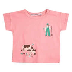 Bobo Choses - Organic Cotton Baby Farm T-Shirt | Pink