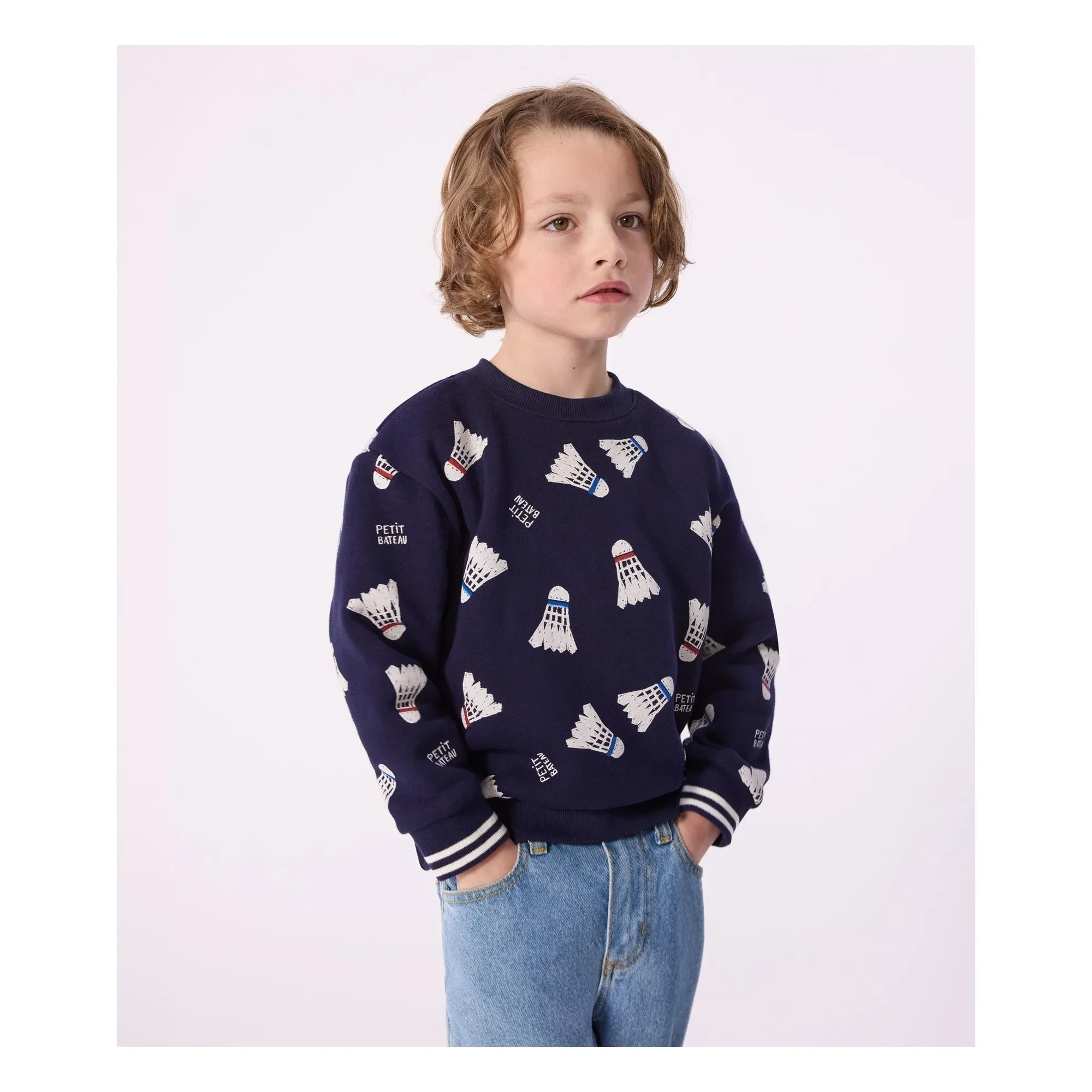 Petit Bateau - Badminton Fleece Sweatshirt | Night Blue