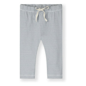 Gray Label - Striped Organic Cotton Mini Leggings | Ice Blue