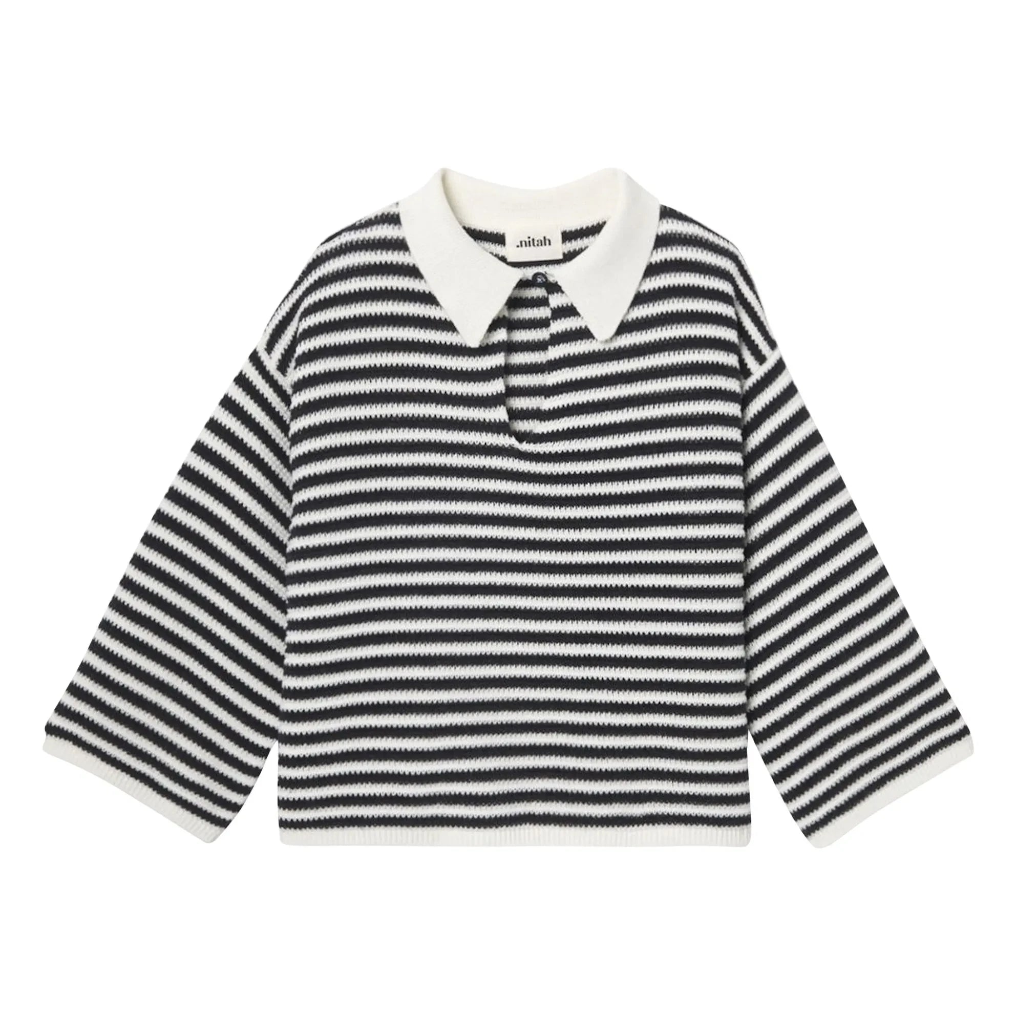 Nitah - George Striped Sweater | Black