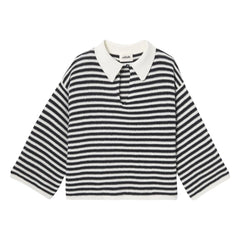 Nitah - George Striped Sweater | Black