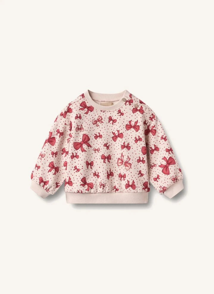 Wheat - Lia Knotted Sweatshirt, Organic Cotton | Candy Pink