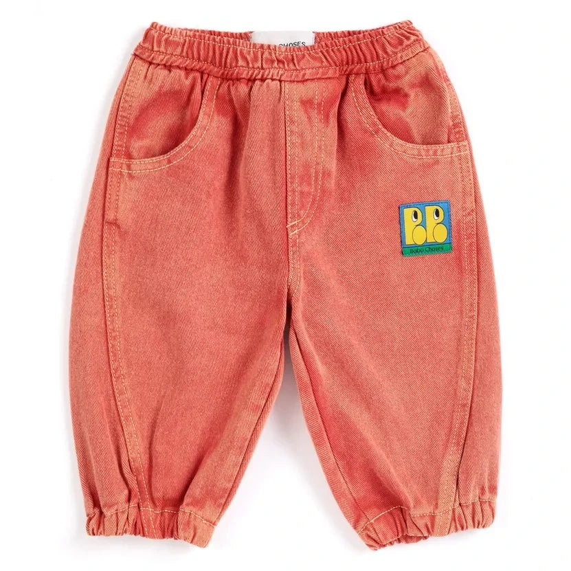 Bobo Choses - Washed Organic Cotton Denim Jeans | Red