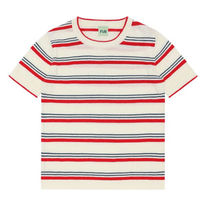FUB - Striped T-Shirt Extra Thin Mesh Organic Cotton | Red