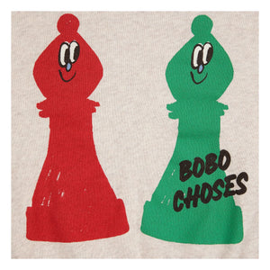 Bobo Choses - Chess Sweat Organic Cotton | Heather Beige