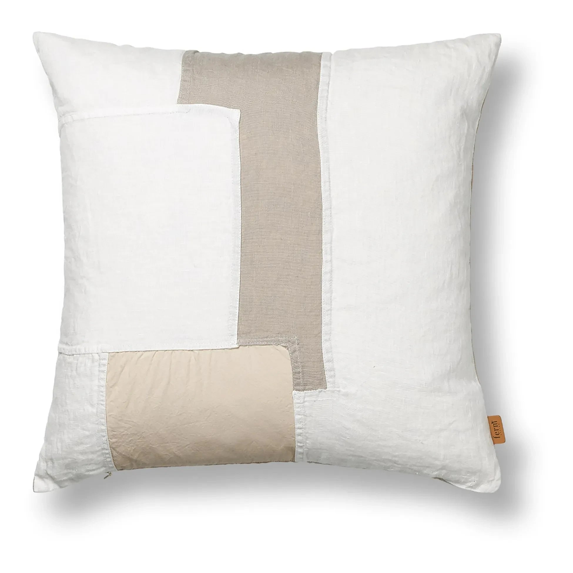 Ferm Living - Sectioned Patchwork Linen Cushion | White