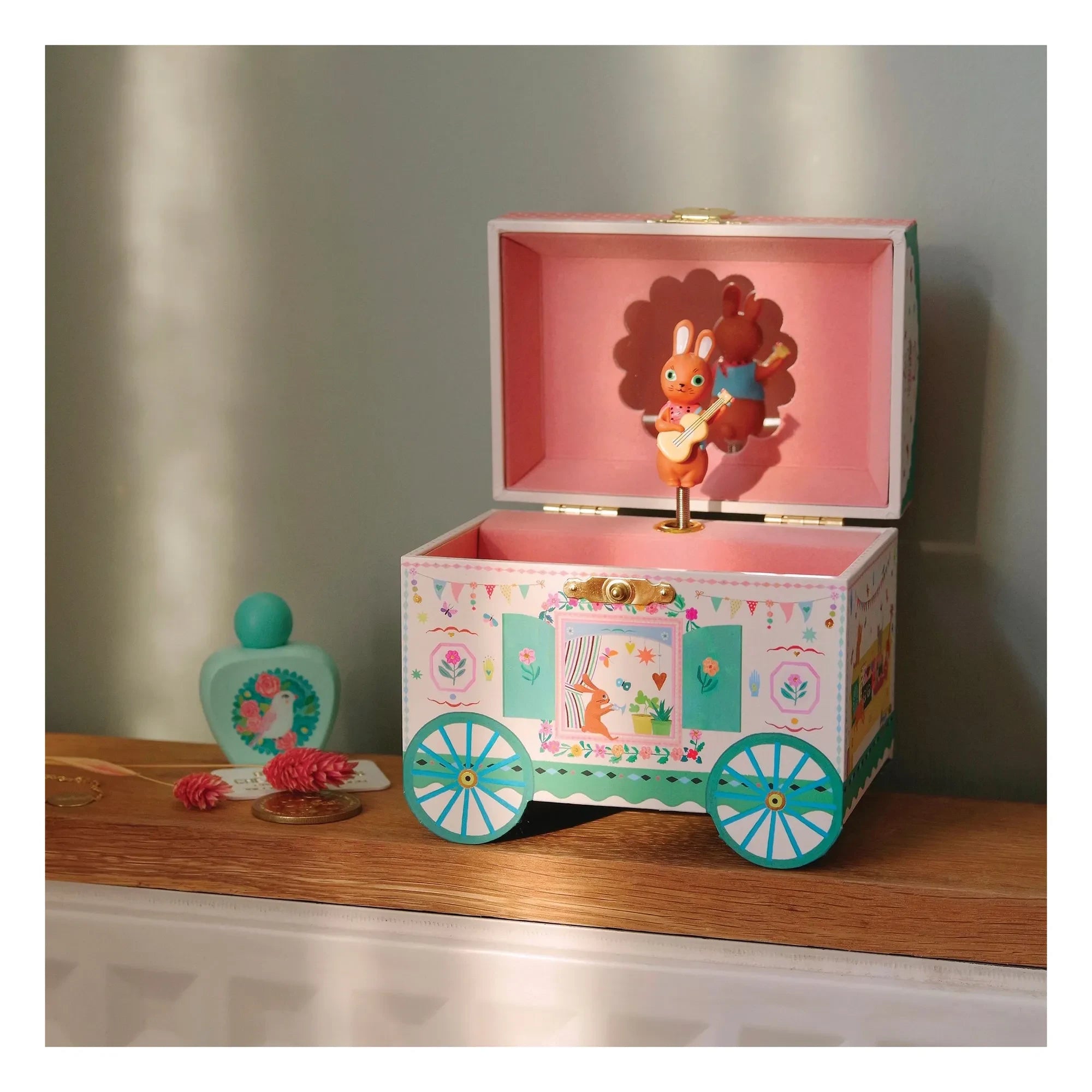 Djeco - Magical Wagon Jewelry Box | Dusty Pink