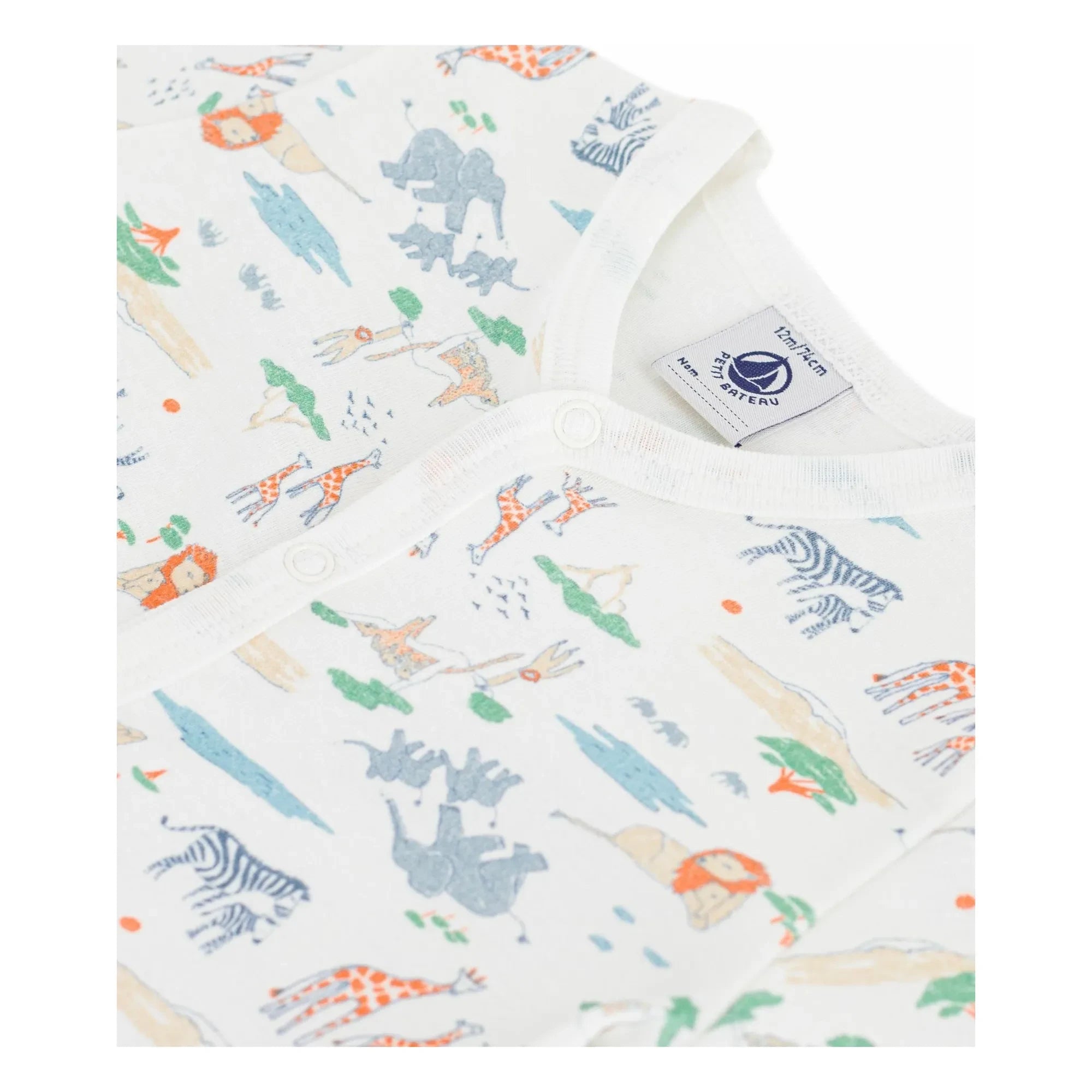 Petit Bateau - Hayvan Desenli Uyku Tulumlu Şort | Beyaz