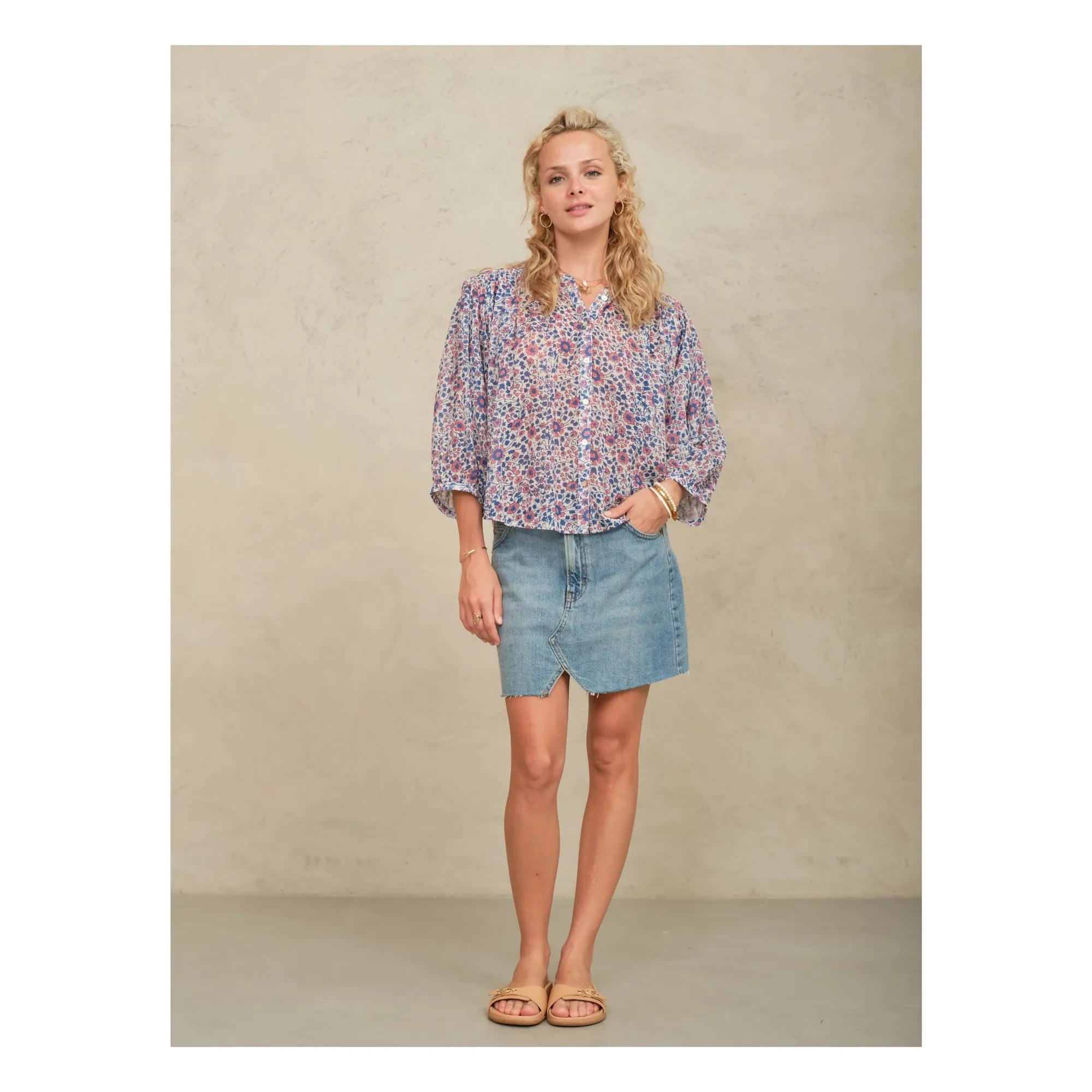 M.A.B.E. - Della Cotton Blouse | Pink
