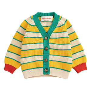 Bobo Choses - Striped Organic Cotton Baby Cardigan | Yellow