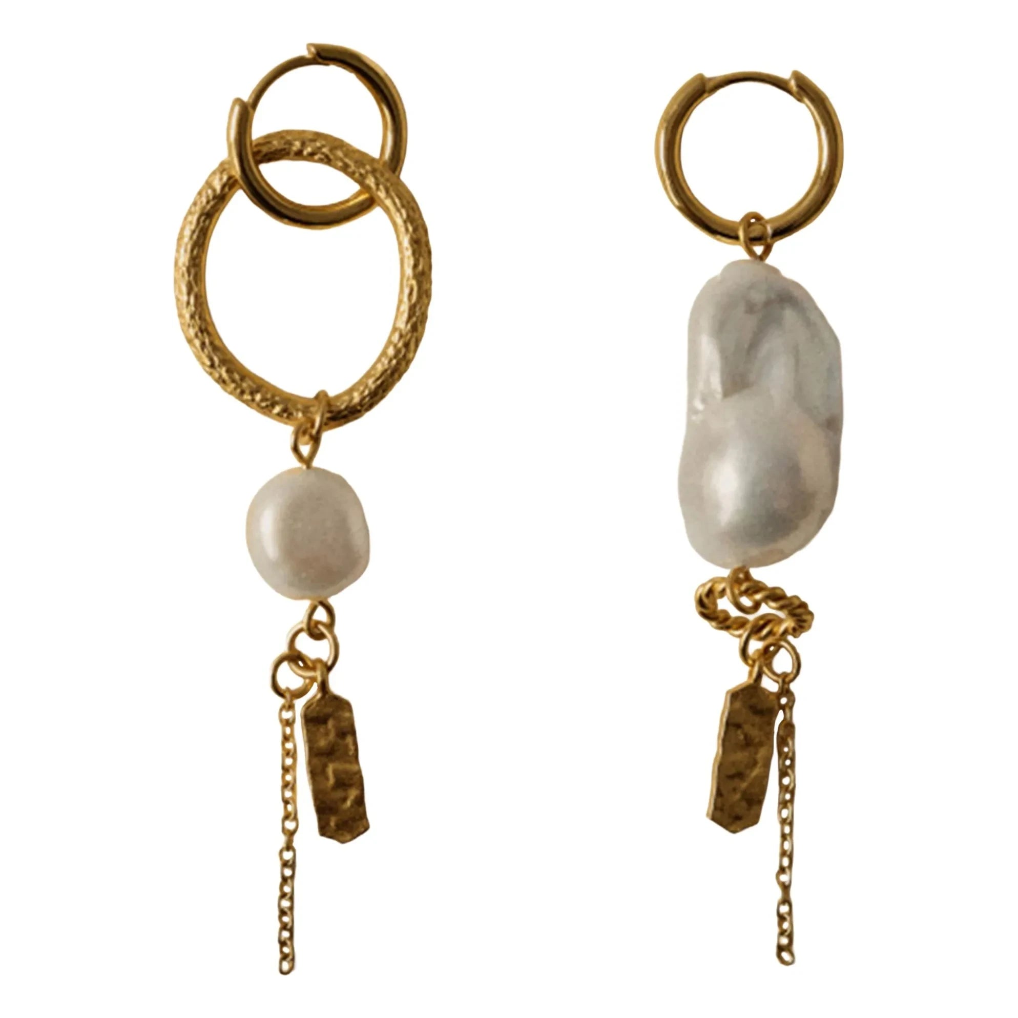 Sessùn - Toti Pearl Hoop Earrings | Gold