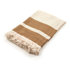 Libeco - Dakota Çizgili plaj havlusu | Ecru