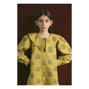 birinit - Arboleda Elbise Organik Pamuk Çiçekler | Sarı