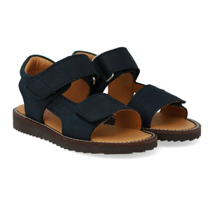 Angulus - Double Strap Nubuck Sandals | Navy Blue